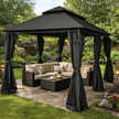 Pawilony ogrodowe - Pawilon namiot ogrodowy altana 3x4 m z oświetleniem LED MOSKITIERA  (4)