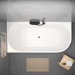 Wanny wolnostojące - Wanna wolnostojąca przyścienna NAROŻNA PULA LEWA 170 x 80 cm biała system przelewowy  (4)