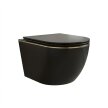 Akcesoria łazienkowe - Miska WC wisząca Corciano Clarity Midnight Gold Czarny Mat ze Złotym Akcentem 49 cm (1)