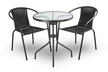Stoły ogrodowe - Stolik Stół Bistro 60 cm stalowy szklany blat EUROHIT GARDEN (5)