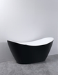 Wanny wolnostojące - Wanna wolnostojąca Malta Czarno-biała  170 x 80cm (8)
