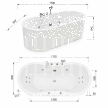 Wanny wolnostojące - Wanna Łazienkowa Ferrara z Hydromasażem  170 x 80 cm wolnostojąca Akrylowa Jacuzzi (4)