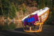 Meble ogrodowe - Fotel leżanka sofa Papasan czarna poduszka Corciano (3)