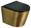 Miski WC - Miska WC podwieszana Corciano Optimo Classic Złoty Szczotkowany z Czarnym Matem 49x37x36 cm (4)