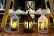  - Latarenka 3 świece  LED z dekoracją, 141430.5 cm, biała, na baterię 3xAAA  (3)