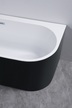 Wanny wolnostojące - Wanna wolnostojąca przyścienna NAROŻNA PULA Czarna LEWA 170 x 75 cm biała system przelewowy  (5)