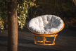 Meble ogrodowe - Fotel leżanka sofa Papasan czarna poduszka Corciano (2)