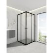 Kabiny prysznicowe - Kabina prysznicowa 80x80 narożna Corciano Lumina drzwi składane czarny mat (6)