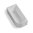 Wanny wolnostojące - Wanna wolnostojąca przyścienna NAROŻNA PORTO LEWA 170 x 80 x 58 cm biała system przelewowy boczny (12)