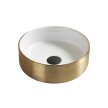 Akcesoria łazienkowe - Umywalka nablatowa Corciano Aurelia Pure Gold Złoto-Biała 35 cm (1)