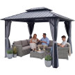 Pawilony ogrodowe - Pawilon Ogrodowy Borneo II 3 x 4.25m Wiata ogrodowa Corciano Stalowy dach (1)
