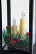 Boże Narodzenie - Latarenka z 3 świecami LED i dekoracją czarna (2)