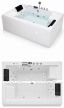 Wanny wolnostojące -  Wanna Łazienkowa z Hydromasażem  Mentona 180 x 120 cm wolnostojąca Akrylowa LED Jacuzzi SPA kompletna (1)
