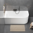 Wanny wolnostojące - Wanna wolnostojąca przyścienna NAROŻNA PORTO LEWA 170 x 80 x 58 cm biała system przelewowy boczny (8)
