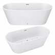 Z hydromasażem  - Wanna Łazienkowa Jupiter +  a funkcją masażu POWIETRZNEGO 170 x 80 cm wolnostojąca Akrylowa LED Jacuzzi HYDROMASAŻ (1)