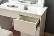 Toaletki - Toaletka z lustrem i szufladami 12 LED zimny biały kosmetyczka (2)