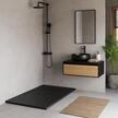 Brodziki prysznicowe - Brodzik prysznicowy kwadratowy Efekt Kamienia 90 x 90 cm Czarny Corciano (6)