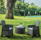 Krzesła ogrodowe - Fotel ogrodowy Folia Antracyt szara poduszka rattan (3)