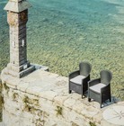 Krzesła ogrodowe - Fotel ogrodowy Folia Antracyt szara poduszka rattan (6)