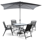 Zestawy mebli - Kompletny Zestaw Ogrodowy Risari, Stół 90 cm plus 4 krzeseł, parasol Składany (1)