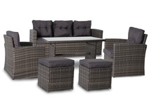 Meble Ogrodowe KARA Zestaw Technorattan 7-osobowy