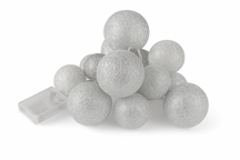 Kulki świąteczne dekoracja świetlna na baterie  SREBRNE