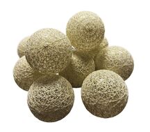 Ozdoba Świąteczna Cotton Balls kule 10 LED ze świecącą nitką  ZŁOTE