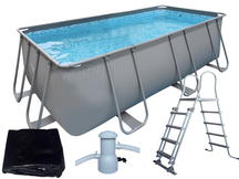 Basen Ogrodowy Corciano 400 x 200 x 99 cm Pompa drabinka + Pokrywa Stelażowy