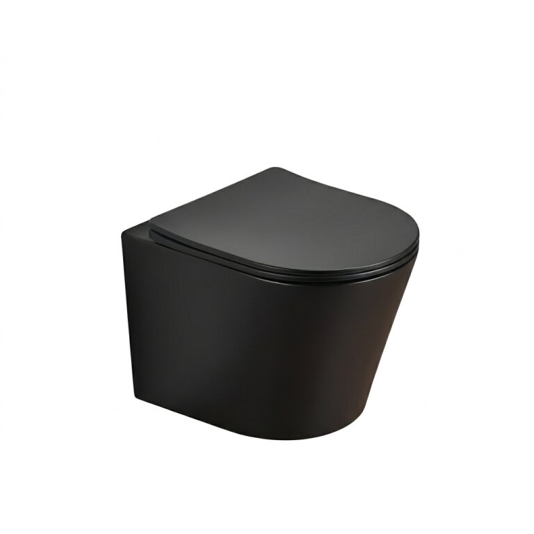 Miski WC - Miska WC wisząca Corciano AeroLux Czarny Matowy 49 cm (4)