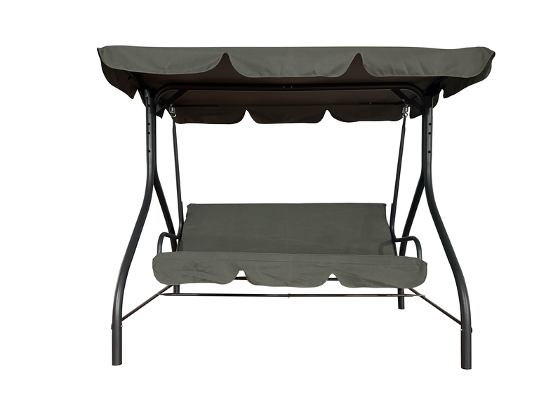 Meble ogrodowe - Huśtawka ogrodowa 3 osobowa Tokio Antracytowa Ławka Bujana  (5)