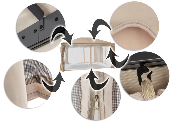 Pawilony ogrodowe - Pawilon ogrodowy altana Bungo 3x3 m (3)