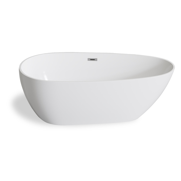 Wanny wolnostojące - Wanna Gullfoss 170 x 75 cm wolnostojąca Akrylowa biała system przelewowy (3)
