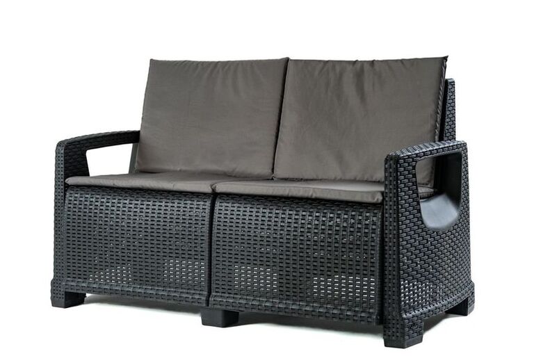 Zestawy ogrodowe - Zestaw Mebli Ogrodowych NAPOLI MINI 6 Rattan Antracyt (13) Zestawy ogrodowe - Zestaw Mebli Ogrodowych NAPOLI MINI 6 Rattan Antracyt (13)