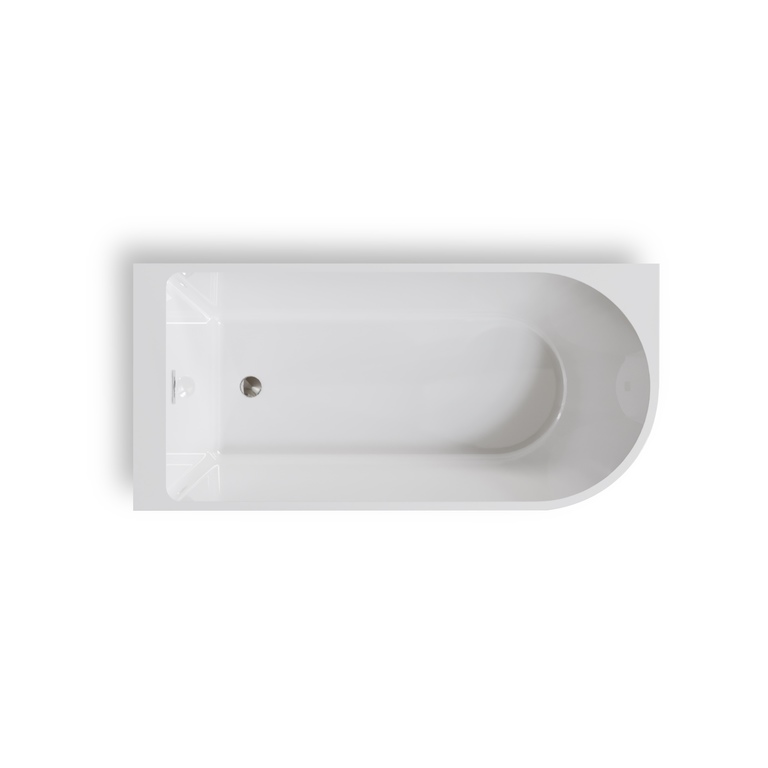 Wanny wolnostojące - Wanna wolnostojąca przyścienna NAROŻNA PORTO LEWA 180 x 80 x 58 cm biała system przelewowy boczny (13)