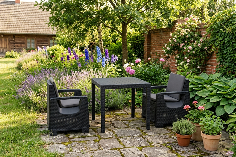 Zestawy ogrodowe - Zestaw Mebli Ogrodowych Matteo stolik + dwa fotele (2)