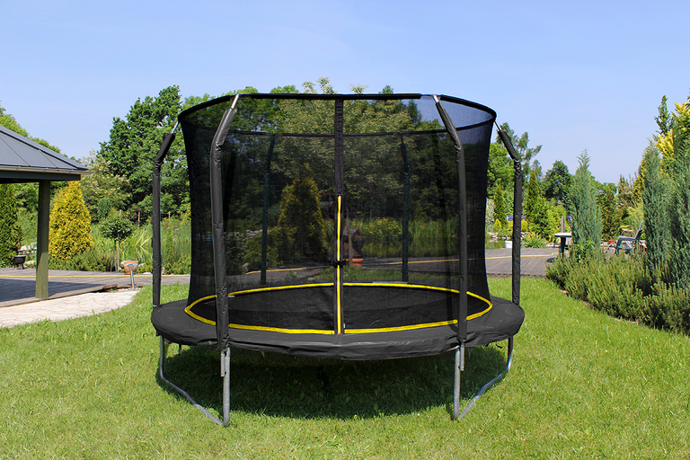Trampoliny  - Trampolina Ogrodowa 12FT 374CM PREMIUM z siatką wewnętrzną i drabinką CORCIANO (3)