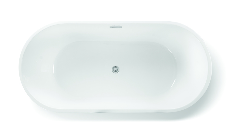 Wanny wolnostojące - Wanna wolnostojąca biała akrylowa 170 x 80 cm system przelewowy owalna Comfort (7)