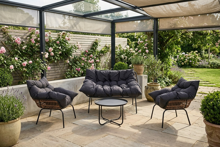 Zestawy ogrodowe - Zestaw Mebli Ogrodowych St Miguel  ławka stolik fotele Zestaw Ogrodowy Wypoczynkowy (3)