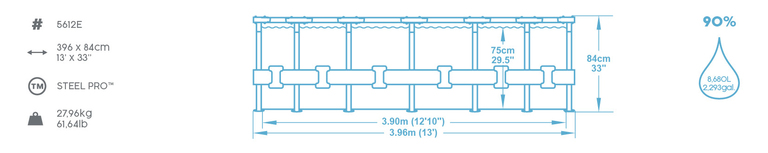Baseny stelażowe - Basen Ogrodowy Bestway stelażowy 396cm x 84cm (3)