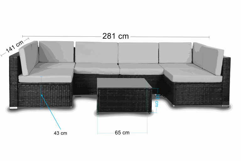 Zestawy ogrodowe - Zestaw Mebli Ogrodowych PEDRO Narożnik Typu 