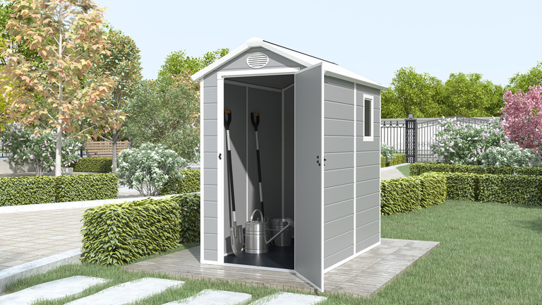 Domki / Garaże - Domek Narzędziowy Plastikowy Premium Ogrodowy Corciano 134 x 192 x 204 cm  (4)