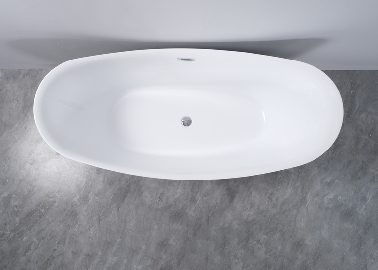 Wanny wolnostojące - Wanna wolnostojąca Malta Czarno-biała  170 x 80cm (5)