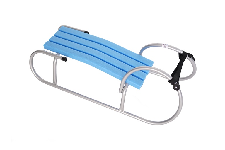 Sanki - Sanki dla dzieci niebiesko-srebrne BARANEK z oparciem (4)