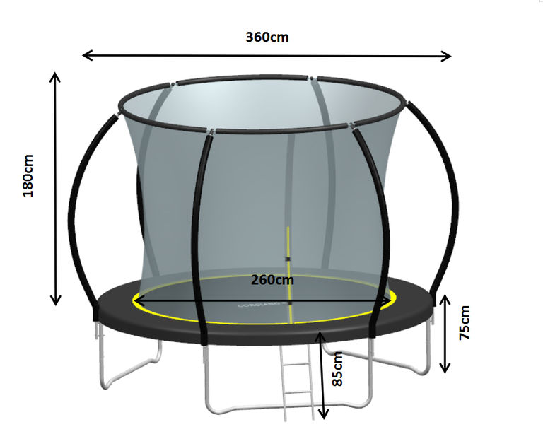 Trampoliny  - Trampolina 10FT 312CM PREMIUM LUXURY z siatką wewnętrzną i drabinką (5)