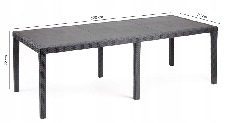 Zestawy ogrodowe - Zestaw Mebli Ogrodowych 12-os. QUEEN Folia12 Antracyt  (8)