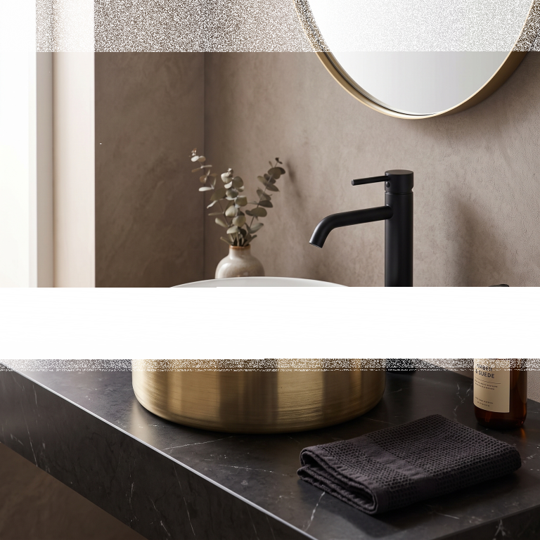 Umywalki nablatowe - Umywalka nablatowa Corciano Aurelia Pure Gold Złoto-Biała 35 cm (2)