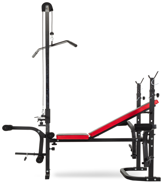 Ławeczki do ćwiczeń - Ławka treningowa Corciano solidna składana wielofunkcyjna WYCĄG z HANTLAMI 75kg (6)