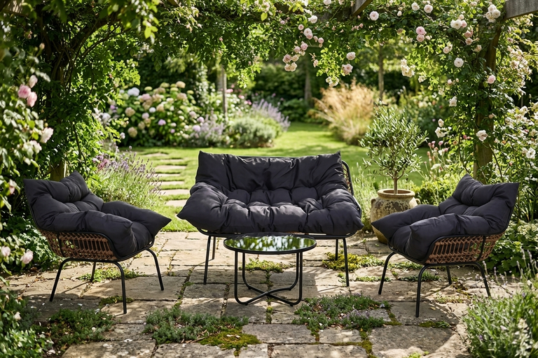 Zestawy ogrodowe - Zestaw Mebli Ogrodowych St Miguel  ławka stolik fotele Zestaw Ogrodowy Wypoczynkowy (2)