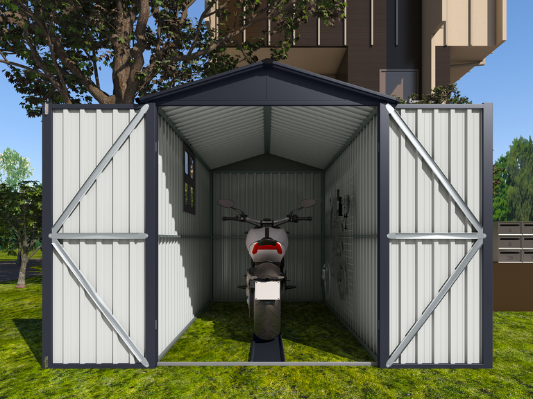 Domki / Garaże - Garaż, schowek na Motor Motocykl Rowery 307 x 168 x 202 cm z uchwytem (2)