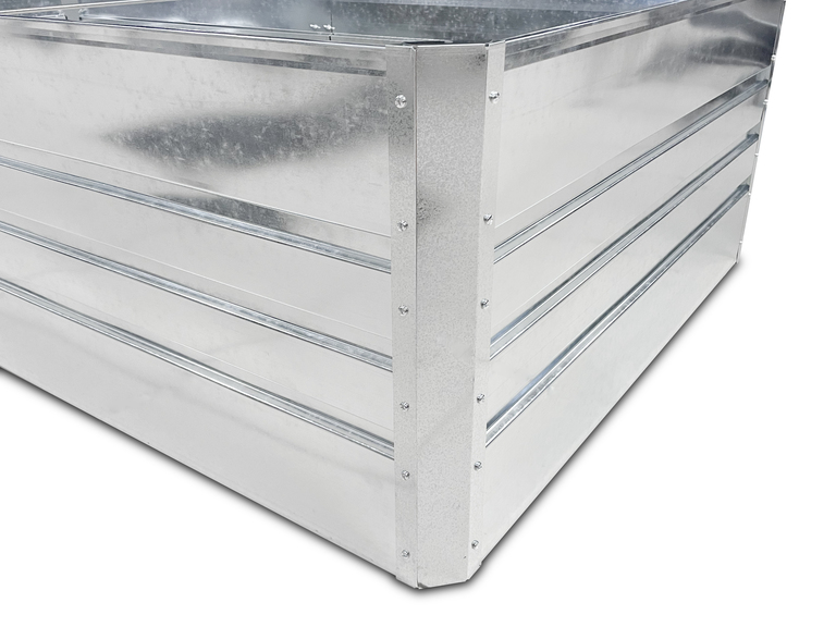 Ogród - Duża donica Ogrodowa Podwyższona z galwanizowanej stali Srebrna 240x120x56 cm (2)